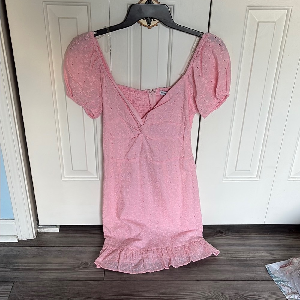 Pink Puff Sleeve Dress